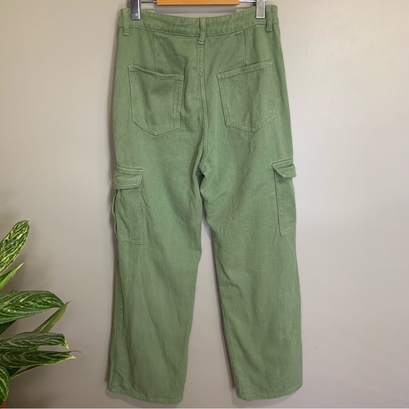 Sage Green Wide Leg Cargo Pants - Picture 2 of 4